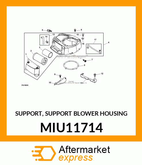 SUPPORT, SUPPORT BLOWER HOUSING MIU11714