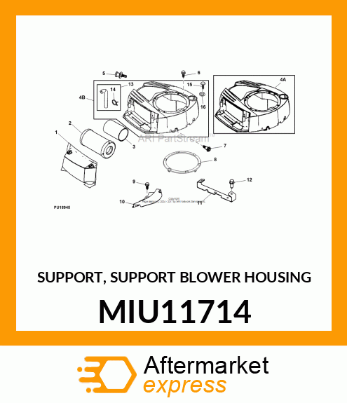 SUPPORT, SUPPORT BLOWER HOUSING MIU11714