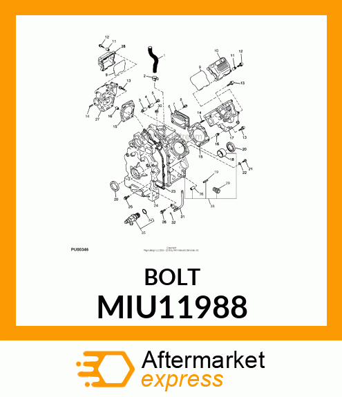 BOLT, FLANGED 8X65 MIU11988