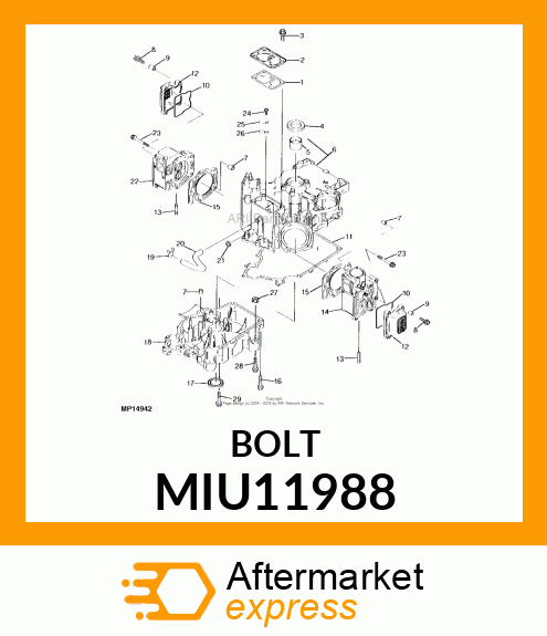 BOLT, FLANGED 8X65 MIU11988