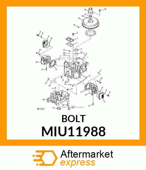 BOLT, FLANGED 8X65 MIU11988