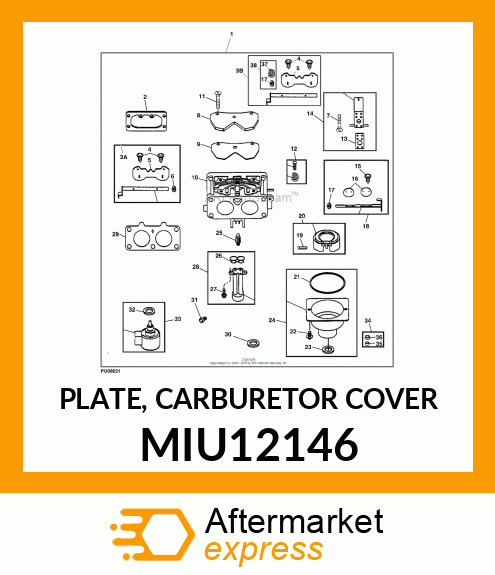 PLATE, CARBURETOR COVER MIU12146