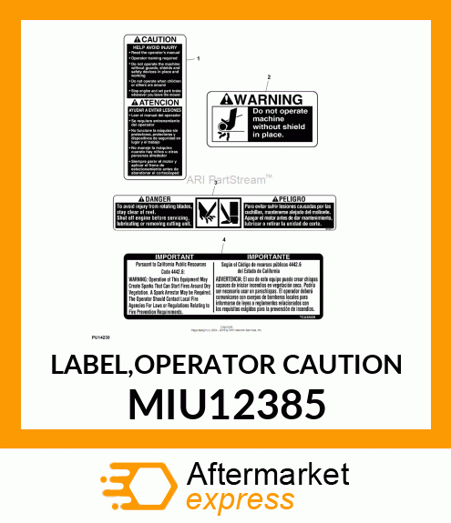 LABEL,OPERATOR CAUTION MIU12385