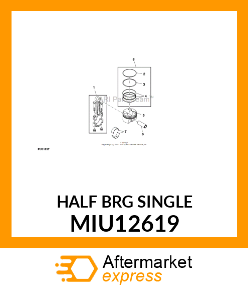 BEARING, CONNECTING ROD (SET OF 6) MIU12619