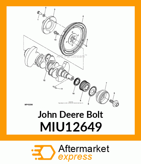 Spare part MIU12649 + BOLT, BELT PULLEY