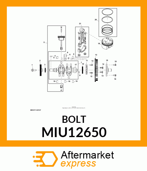 BOLT, FLYWHEEL MIU12650