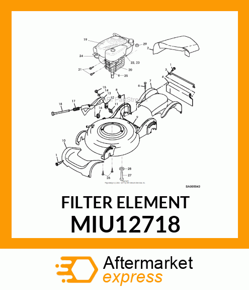 ELEMENT, AIR FILTER MIU12718