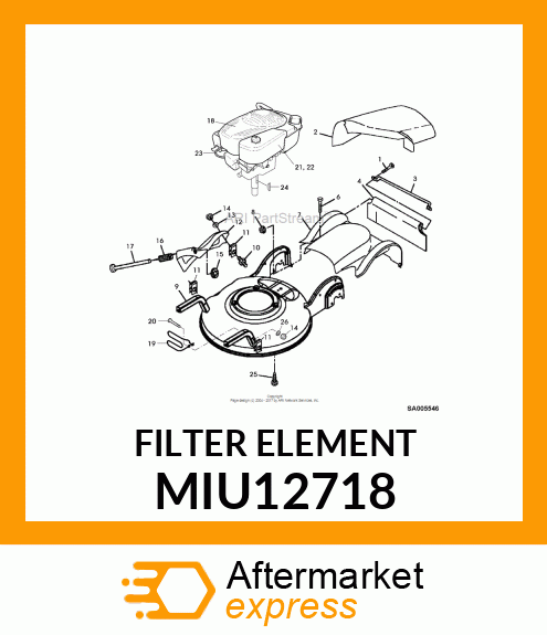 ELEMENT, AIR FILTER MIU12718