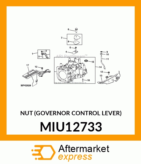 NUT (GOVERNOR CONTROL LEVER) MIU12733