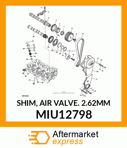 SHIM, AIR VALVE. 2.62MM MIU12798