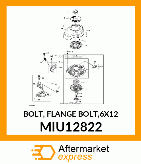 BOLT, FLANGE BOLT,6X12 MIU12822