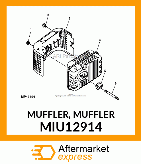 MUFFLER, MUFFLER MIU12914