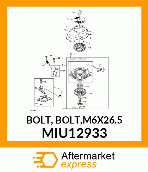 BOLT, BOLT,M6X26.5 MIU12933