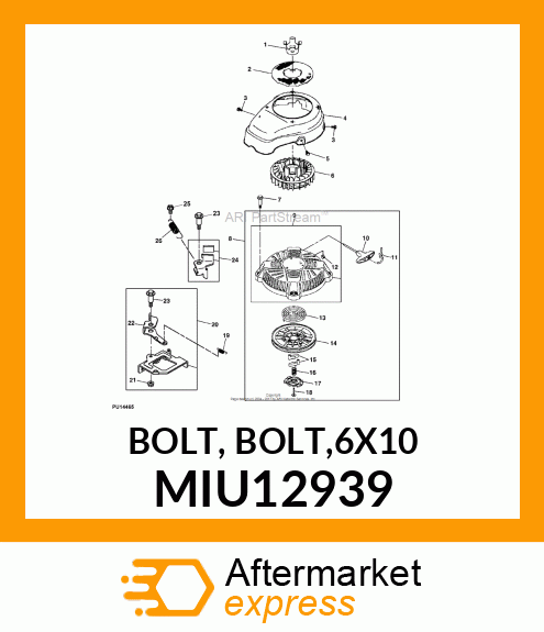 BOLT, BOLT,6X10 MIU12939