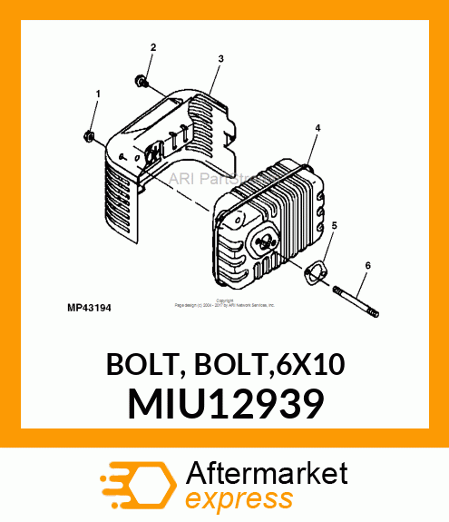 BOLT, BOLT,6X10 MIU12939