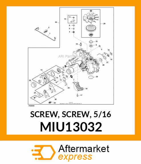 SCREW, SCREW, 5/16 MIU13032