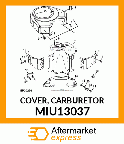 COVER, CARBURETOR MIU13037