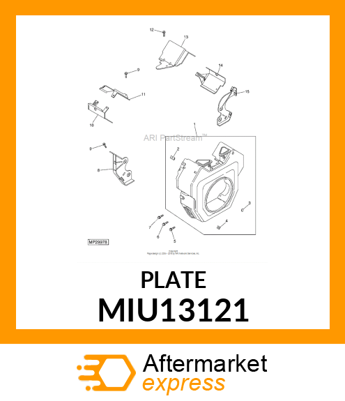 BAFFLE, VALLEY #1 CYLINDER MIU13121