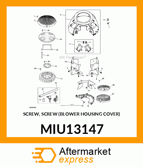 SCREW, SCREW (BLOWER HOUSING COVER) MIU13147