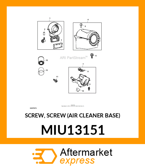 SCREW, SCREW (AIR CLEANER BASE) MIU13151