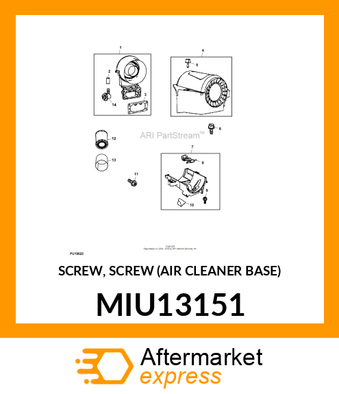 SCREW, SCREW (AIR CLEANER BASE) MIU13151