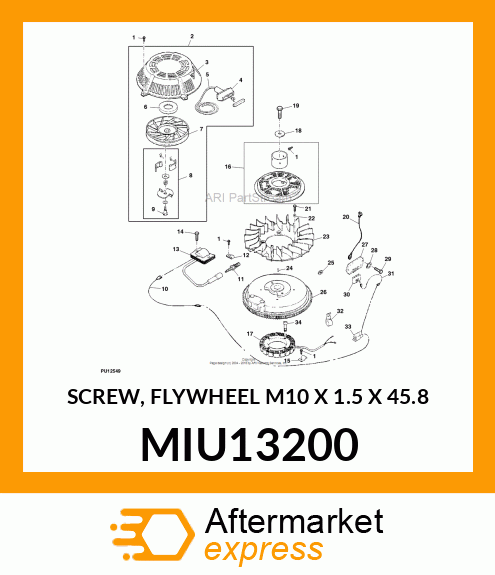 SCREW, FLYWHEEL M10 X 1.5 X 45.8 MIU13200