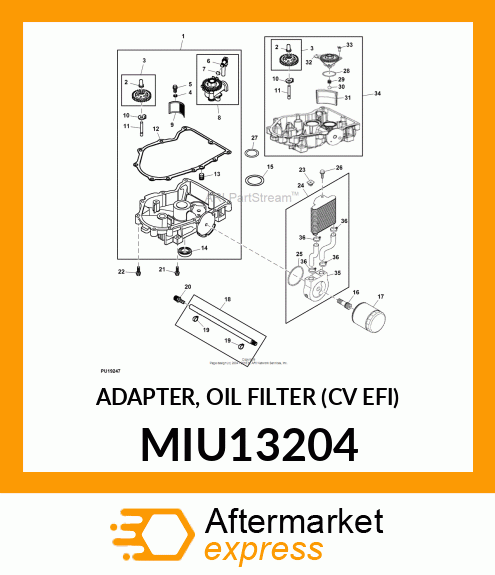 ADAPTER, OIL FILTER (CV EFI) MIU13204