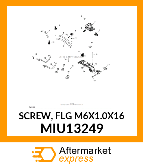 SCREW, FLG M6X1.0X16 MIU13249