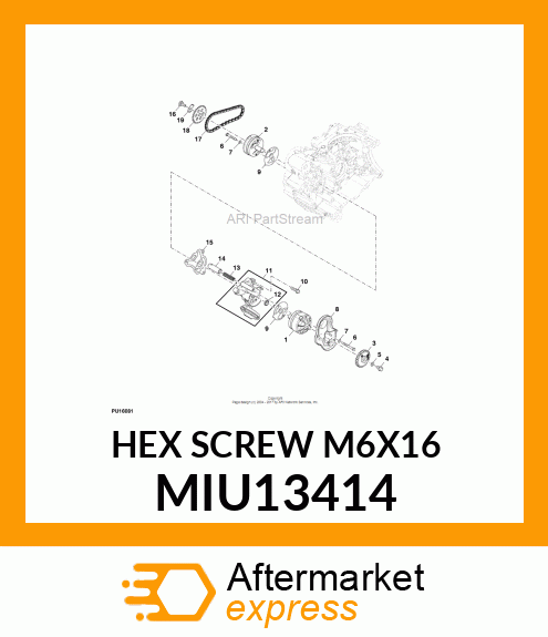 HEX SCREW M6X16 MIU13414