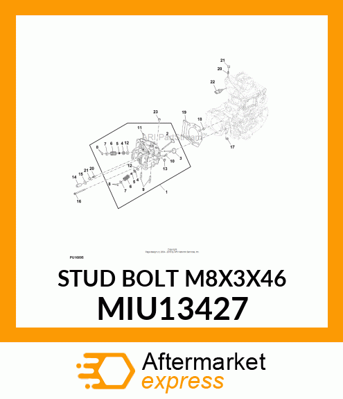 STUD BOLT M8X3X46 MIU13427