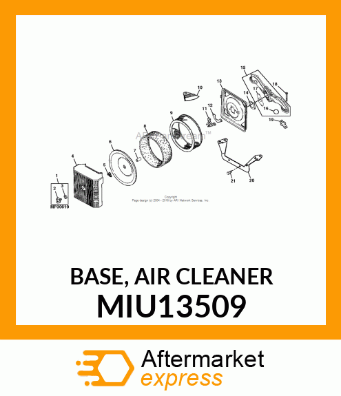 BASE, AIR CLEANER MIU13509