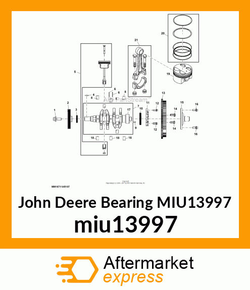 BEARING, CONNECTING ROD (SET OF 6) miu13997