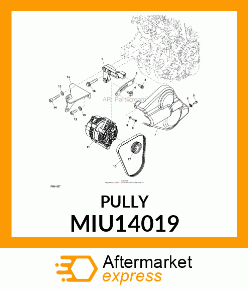 Spare part MIU14019 + PULLEY, ALTERNATOR