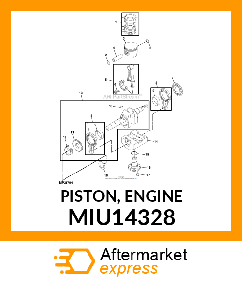 PISTON, ENGINE MIU14328