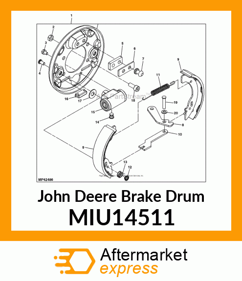 ASSEMBLY, BRAKE (L.H) MIU14511