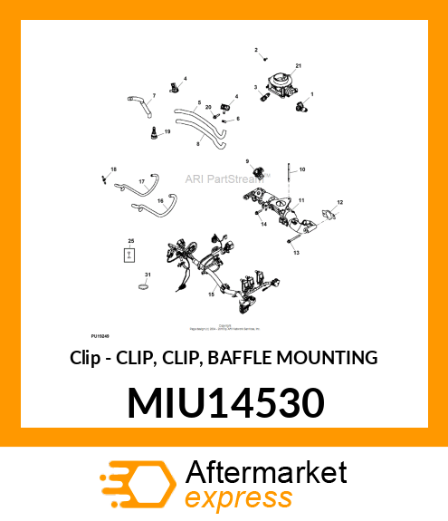 Clip - CLIP, CLIP, BAFFLE MOUNTING MIU14530