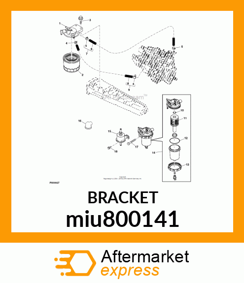 BRACKET, BRACKET, FUEL FILTER miu800141