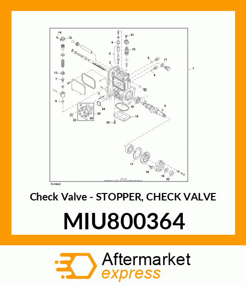 Check Valve - STOPPER, CHECK VALVE MIU800364