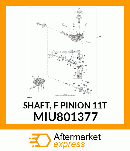 SHAFT, F PINION 11T MIU801377