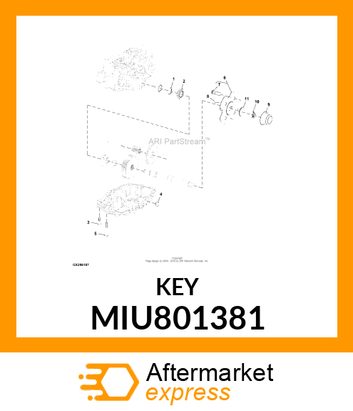 WOODRUFF KEY 1/4X1 MIU801381