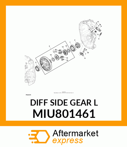 GEAR, DIFF SIDE GEAR L MIU801461