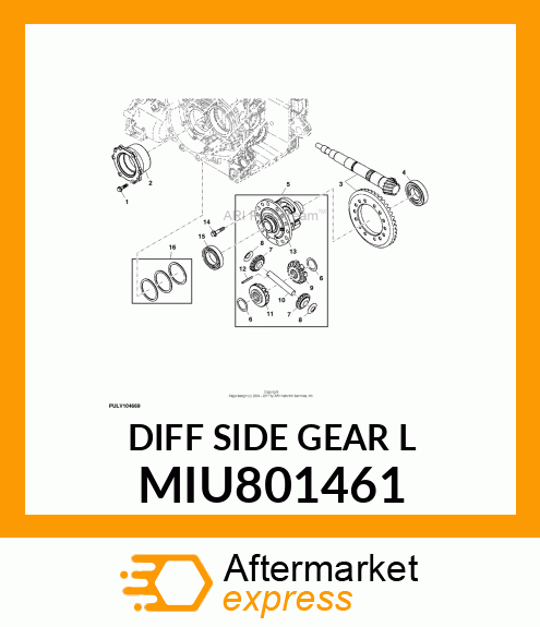 GEAR, DIFF SIDE GEAR L MIU801461