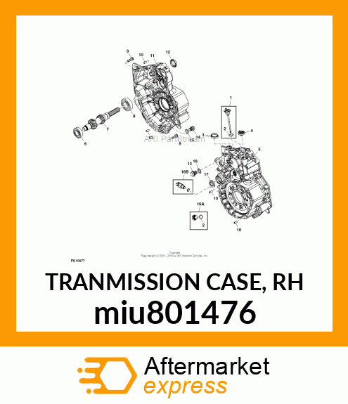 TRANMISSION CASE, RH miu801476