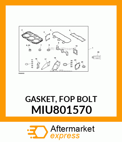 GASKET, FOP BOLT MIU801570