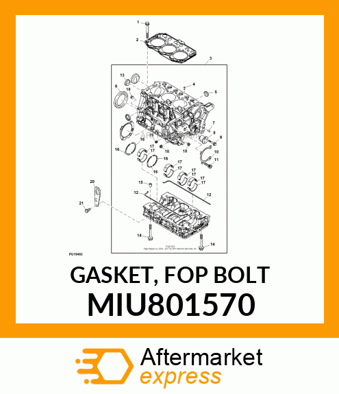 GASKET, FOP BOLT MIU801570