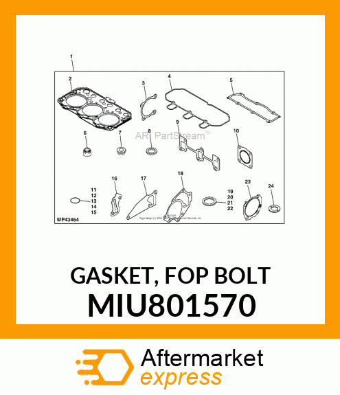 GASKET, FOP BOLT MIU801570