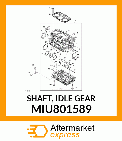 SHAFT, IDLE GEAR MIU801589