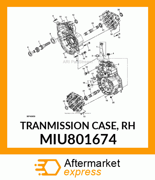 TRANMISSION CASE, RH MIU801674