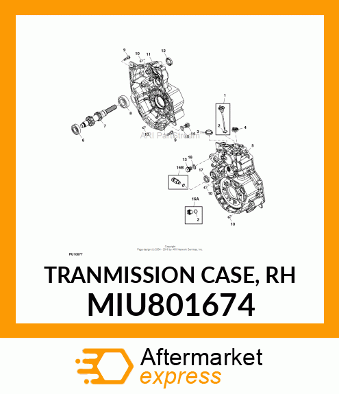 TRANMISSION CASE, RH MIU801674