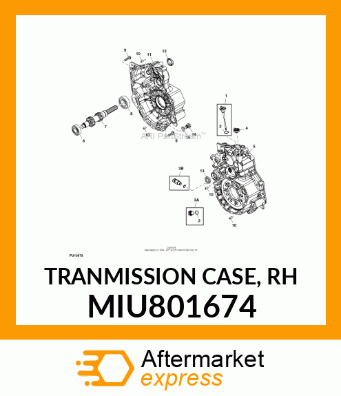 TRANMISSION CASE, RH MIU801674